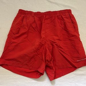 Columbia PFG Omnishade Shorts, Red, 6”, size Medium